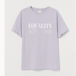 NWOT H&M Pale Purple Equality Shirt